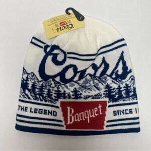 Men’s Coors Banquet Blue and White Beanie OS
